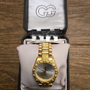 GG Rhinestone Quartz Unisex Gold-Tone Watch - NWOT